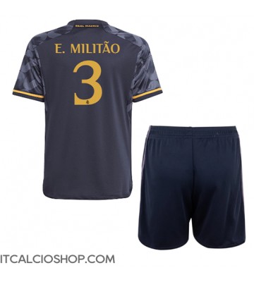 Real Madrid Eder Militao #3 Seconda Maglia Bambino 2023-24 Manica Corta (+ Pantaloni corti)